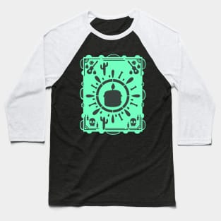 Día De Los Muertos - Mint Green - Papel Picado - Black Candle Baseball T-Shirt